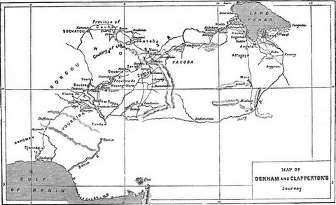 Map of Denham and Clapperton's Journey